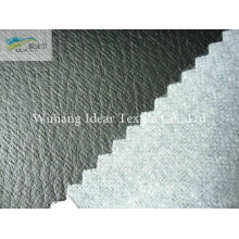 Black Embossed PU Leather Fabric/Faux PU Leather Fabric